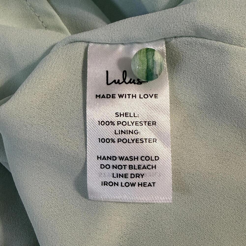 NWT Lulus Grateful Feelings Sage Green Floral Puff Sleeve Dress Small Spring - Picture 12 of 16